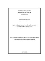 Luận văn thạc sĩ hiệu quả Đầu tư nguồn vốn nhàn rỗi của bảo hiểm tiền gửi việt nam