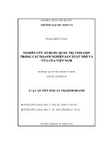 Luận văn thạc sĩ nghiên cứu Áp dụng quản trị tinh gọn trong các doanh nghiệp sản xuất nhỏ và vừa của việt nam