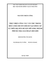 Luận văn thạc sĩ Quản lý công: Thực hiện Công tác văn thư trong bối cảnh chuyển đổi số tại UBND cấp xã trên địa bàn huyện Mê Linh, thành phố Hà Nội, giai đoạn 2025-2030