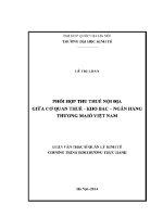 Luận văn thạc sĩ phối hợp thu thuế nội Địa giữa cơ quan thuế kho bạc ngân hàng thương mại Ở việt nam