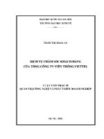Luận văn thạc sĩ dịch vụ chăm sóc khách hàng của tổng công ty viễn thông viettel