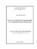 Luận văn thạc sĩ năng lực cạnh tranh của doanh nghiệp vừa và nhỏ trên Địa bàn tinh phú thọ