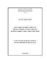 Luận văn thạc sĩ hoàn thiện hệ thống thông tin quản lý vốn Đầu tư phát triển tại bộ nông nghiệp và phát triển nông thôn