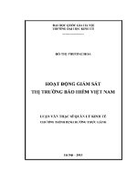 Luận văn thạc sĩ hoạt Động giám sát thị trường bảo hiểm việt nam