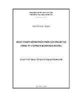 Luận văn thạc sĩ hoàn thiện kênh phân phối sản phẩm tại công ty cổ phần bánh kẹo hải hà