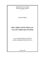 Luận văn thạc sĩ phát triển nguồn nhân lực tại viễn thông quảng bình