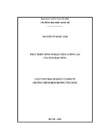 Luận văn thạc sĩ phát triển nông nghiệp chất lượng cao của tỉnh Đắk nông