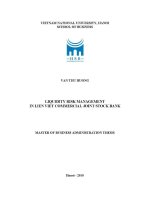 Luận văn thạc sĩ liquidity risk management in lienviet commercial joint stock bank quản trị rủi ro thanh khoản tại ngân hàng thương mại cổ phần liên việt luận văn