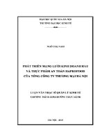 Luận văn thạc sĩ phát triển mạng lưới kinh doanh rau và thực phẩm an toàn harprofood của tổng công ty thương mại hà nội