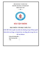 Suc manh cua tinh yeu thuong trong nhung nguoi khon kho cua victorhuho va suc manh cua dong tien trong truyen ngan cua blazac
