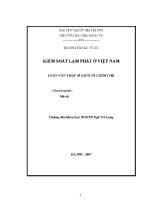 Luận văn thạc sĩ kiểm soát lạm phát Ở việt nam