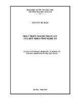 Luận văn thạc sĩ phát triển nguồn nhân lực của bưu Điện tỉnh nghệ an