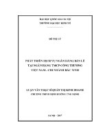 Luận văn thạc sĩ phát triển dịch vụ ngân hàng bán lẻ tại ngân hàng tmcp công thương việt nam chi nhánh bắc ninh