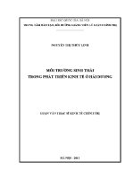 Luận văn thạc sĩ môi trường sinh thái trong phát triển kinh tế Ở hải dương