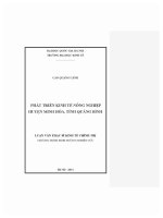 Luận văn thạc sĩ phát triển kinh tế nông nghiệp huyện minh hóa tỉnh quảng bình