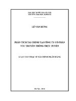 Luận văn thạc sĩ phân tích tài chính tại công ty cổ phần vtc truyền thông trực tuyến
