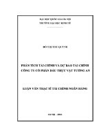 Luận văn thạc sĩ phân tích tài chính và dự báo tài chính công ty cổ phần dầu thực vật tường an