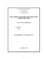 Luận văn thạc sĩ phát triển thị trường khoa học công nghệ Ở việt nam