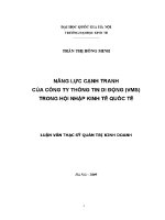 Luận văn thạc sĩ năng lực cạnh tranh của công ty thông tin di Động vms trong hội nhập kinh tế quốc tế