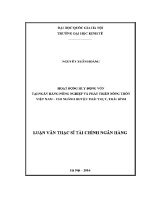 Luận văn thạc sĩ hoạt Động huy Động vốn tại ngân hàng nông nghiệp và phát triển nông thôn việt nam chi nhánh huyện thái thụy thái bình