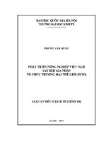 Luận văn thạc sĩ phát triển nông nghiệp việt nam sau khi gia nhập tổ chức thương mại thế giới wto