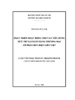 Luận văn thạc sĩ phát triển hoạt Động cho vay tiêu dùng hưu trí tại ngân hàng thương mại cổ phần bưu Điện liên việt