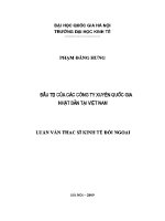 Luận văn thạc sĩ Đầu tư của các công ty xuyên quốc gia nhật bản tại việt nam