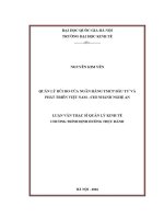 Luận văn thạc sĩ quản lý rủi ro của ngân hàng tmcp Đầu tư và phát triển việt nam chi nhánh nghệ an