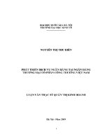 Luận văn thạc sĩ phát triển dịch vụ ngân hàng tại ngân hàng thương mại cổ phần công thương việt nam