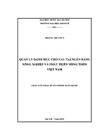 Luận văn thạc sĩ quản lý danh mục cho vay tại ngân hàng nông nghiệp và phát triển nông thôn việt nam