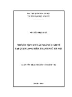 Luận văn thạc sĩ chuyển dịch cơ cấu ngành kinh tế tại quận long biên thành phố hà nội