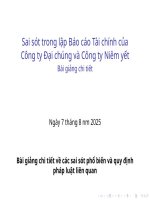 Bài giảng sai sót trong lập báo cáo tài chính của công ty Đại chúng