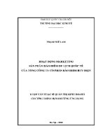 Luận văn thạc sĩ hoạt Động marketing sản phẩm bảo hiểm du lịch quốc tế của tổng công ty cổ phần bảo hiểm bưu Điện