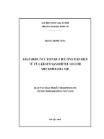 Luận văn thạc sĩ hoạt Động xúc tiến qua phương tiện Điện tử của khách sạn sofitel legend metropole hà nội