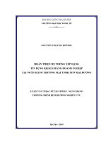 Luận văn thạc sĩ hoàn thiện hệ thống xếp hạng tín dụng khách hàng doanh nghiệp tại ngân hàng thương mại tnhh mtv Đại dương