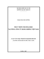 Luận văn thạc sĩ phát triển thương hiệu tại tổng công ty hàng không việt nam