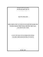 Luận văn thạc sĩ hoạt Động cho vay khách hàng doanh nghiệp fdi tại ngân hàng tmcp ngoại thương việt nam chi nhánh bắc ninh