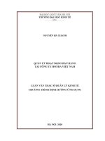 Luận văn thạc sĩ quản lý hoạt Động bán hàng tại công ty honda việt nam