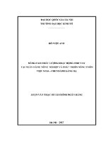 Luận văn thạc sĩ nâng cao chất lượng hoạt Động cho vay tại ngân hàng nông nghiệp và phát triển nông thôn việt nam chi nhánh láng hạ chuyên ngành