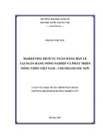 Luận văn thạc sĩ marketing dịch vụ ngân hàng bán lẻ tại ngân hàng nông nghiệp và phát triển nông thôn việt nam chi nhánh sóc sơn