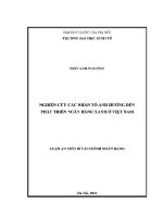 Luận văn thạc sĩ nghiên cứu các nhân tố Ảnh hưởng Đến phát triển ngân hàng xanh Ở việt nam
