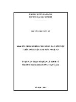 Luận văn thạc sĩ xóa Đói giảm nghèo cho Đồng bào dân tộc thiểu số huyện anh sơn nghệ an