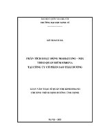 Luận văn thạc sĩ phân tích hoạt Động marketing mix theo quan Điểm simona tại công ty cổ phần sao thái dương