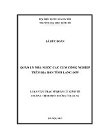 Luận văn thạc sĩ quản lý nhà nước các cụm công nghiệp trên Địa bàn tỉnh lạng sơn