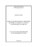 Luận văn thạc sĩ Đánh giá lòng trung thành của khách hàng Đối với dịch vụ thẻ bông lúa vàng của ngân hàng hợp tác xã việt nam
