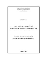 Luận văn thạc sĩ phát triển du lich quốc tế tại việt nam trong bối cảnh hội nhập aec