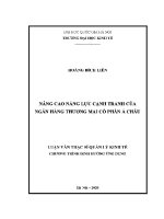 Luận văn thạc sĩ nâng cao năng lực cạnh tranh của ngân hàng thương mại cổ phần Á châu
