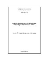 Luận văn thạc sĩ hợp tác xã nông nghiệp Ở việt nam