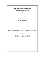 Luận văn thạc sĩ chuyển dịch cơ cấu ngành kinh tế Ở tỉnh thanh hóa