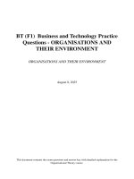 Bt (f1) business and technology practice  part 1 organization and their environment  bộ câu hỏi môn f1 acca phần 1